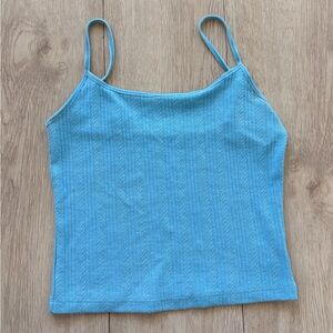 American Eagle Blue Spaghetti Strap Crop Top